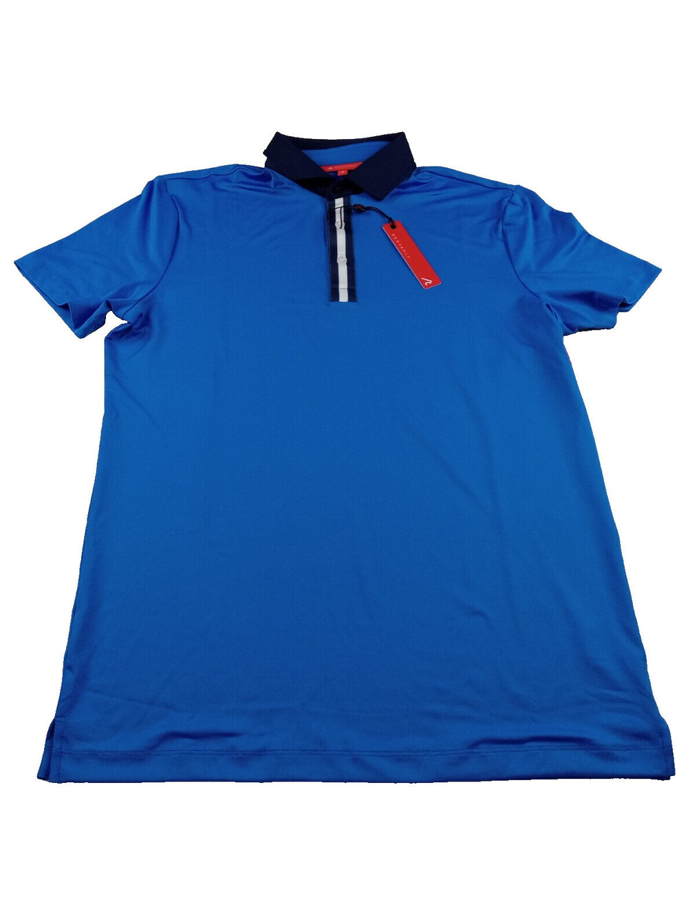 Redvanly Polo Shirt Mens Small Blue Contrast Collar Zip Neck Performance Golf S